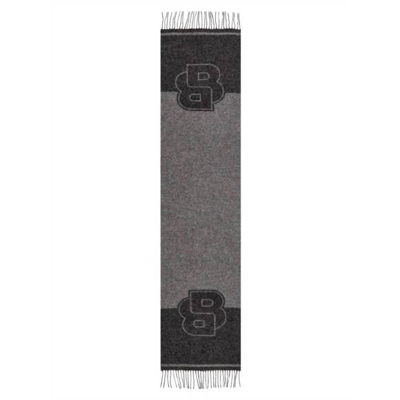 NEW HUGO BOSS men's rikard scarf in medium grey
